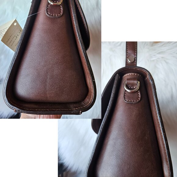 NWT Authentic I Medici Firenze Italian Leather Satchel Top Handle Bag Brown - Picture 15 of 17